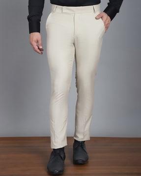 flat-front trousers with insert pockets