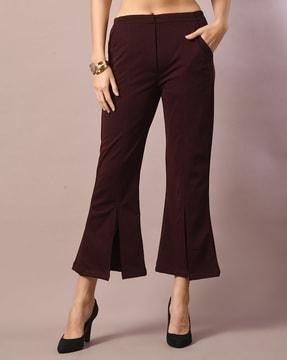 flat-front trousers with insert pockets