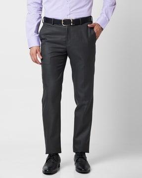 flat-front trousers with insert pockets