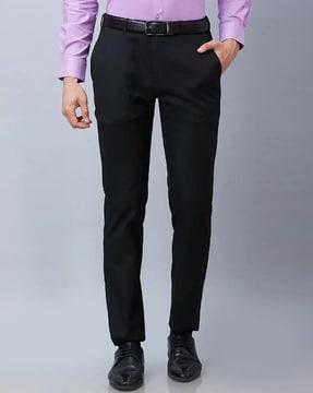 flat-front trousers with insert pockets