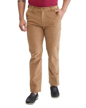 flat-front trousers with insert pockets