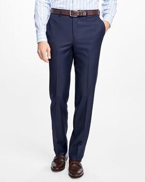flat-front trousers with insert pockets
