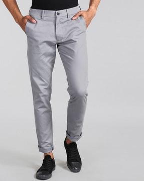 flat-front trousers with insert pockets