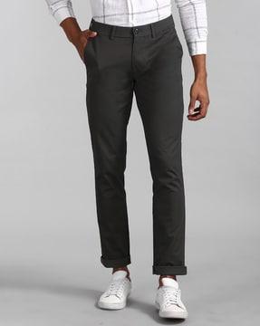 flat-front trousers with insert pockets