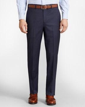 flat-front trousers with slant pockets