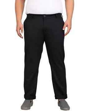flat-front trousers with slip pockets