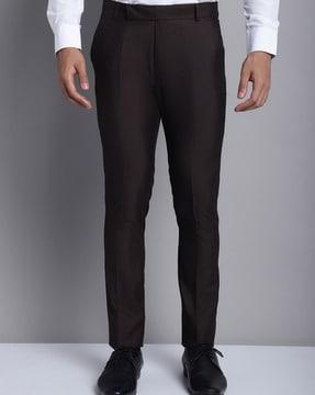 flat-front trousers with slip pockets