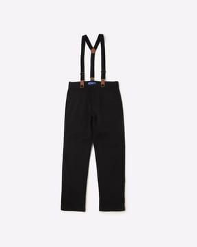 flat-front trousers with suspenders
