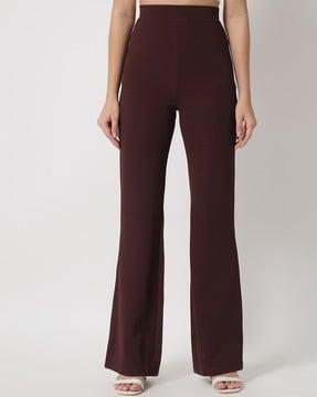 flat-front wide leg pants