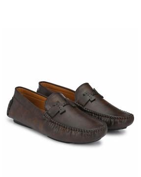 flat heel loafers with textured detail