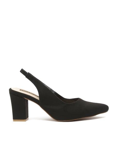 flat n heels women's black sling back sandals