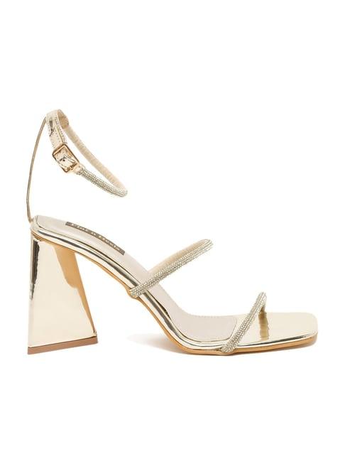 flat n heels women's gold ankle strap sandals