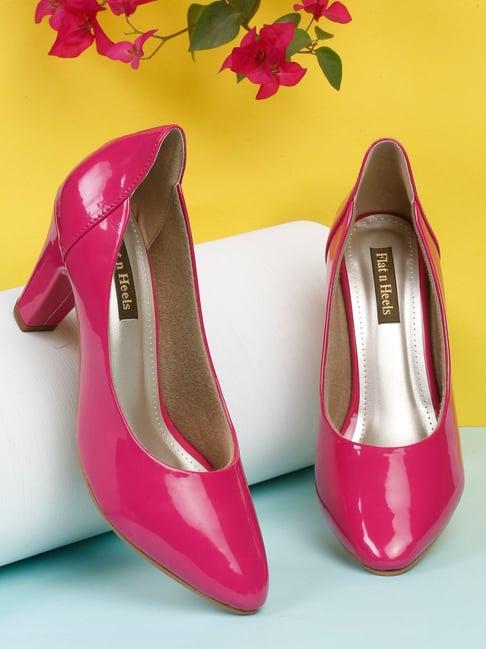 flat n heels women's pink formal pumps