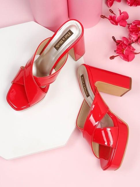 flat n heels women's red cross strap sandals
