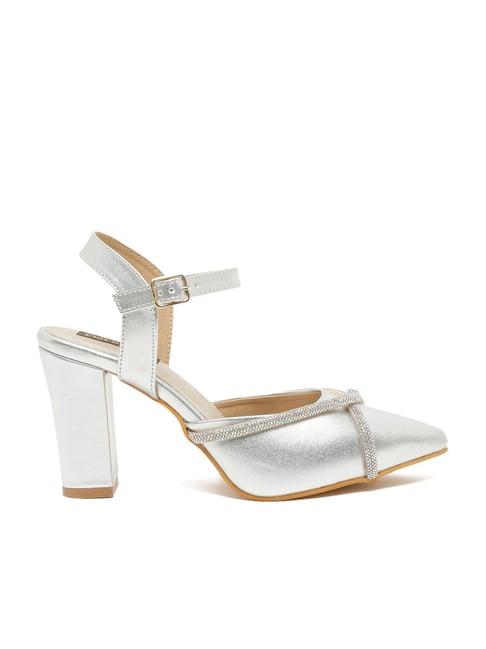 flat n heels women's silver ankle strap sandals