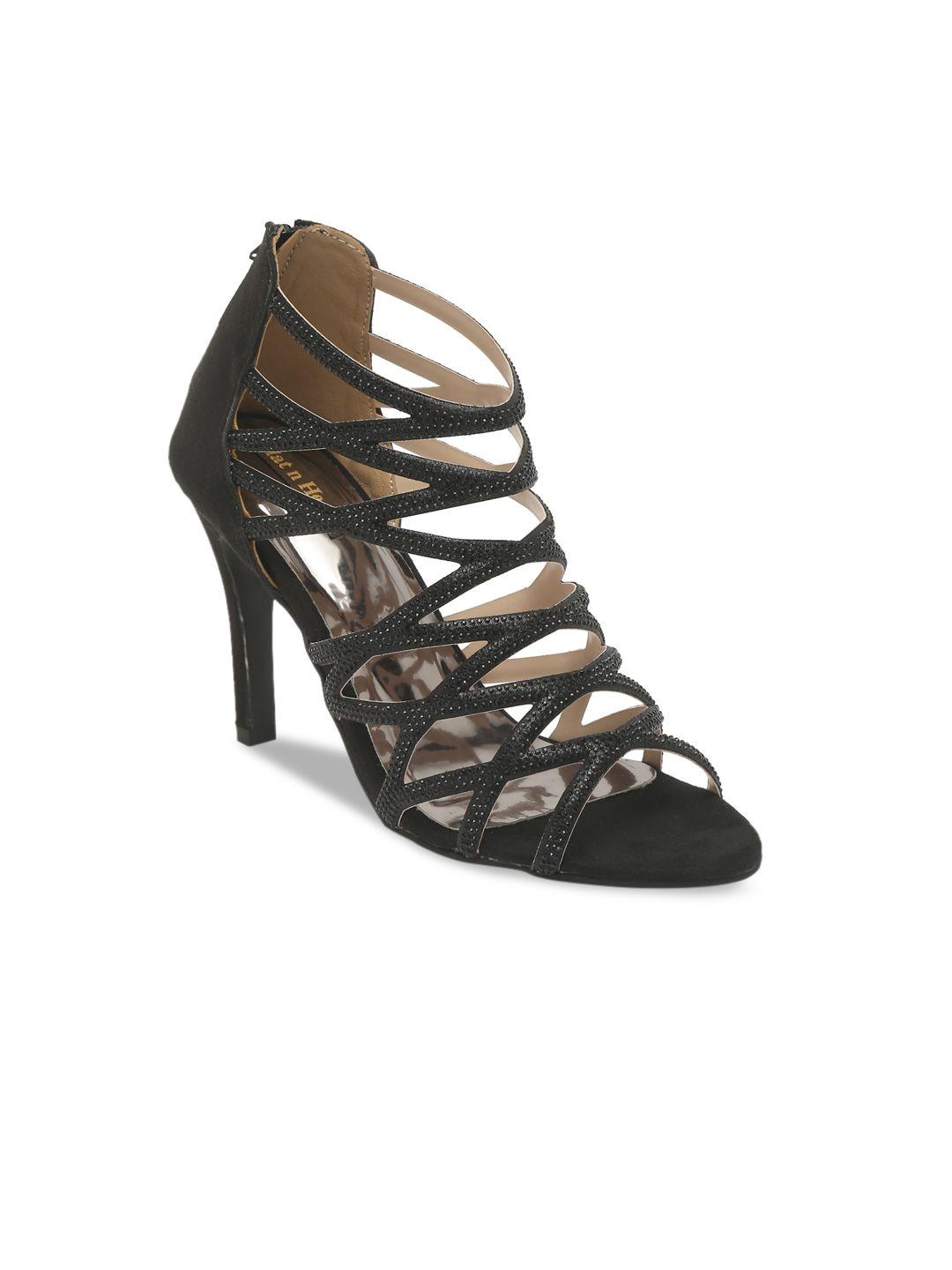 flat n heels women black gladiators