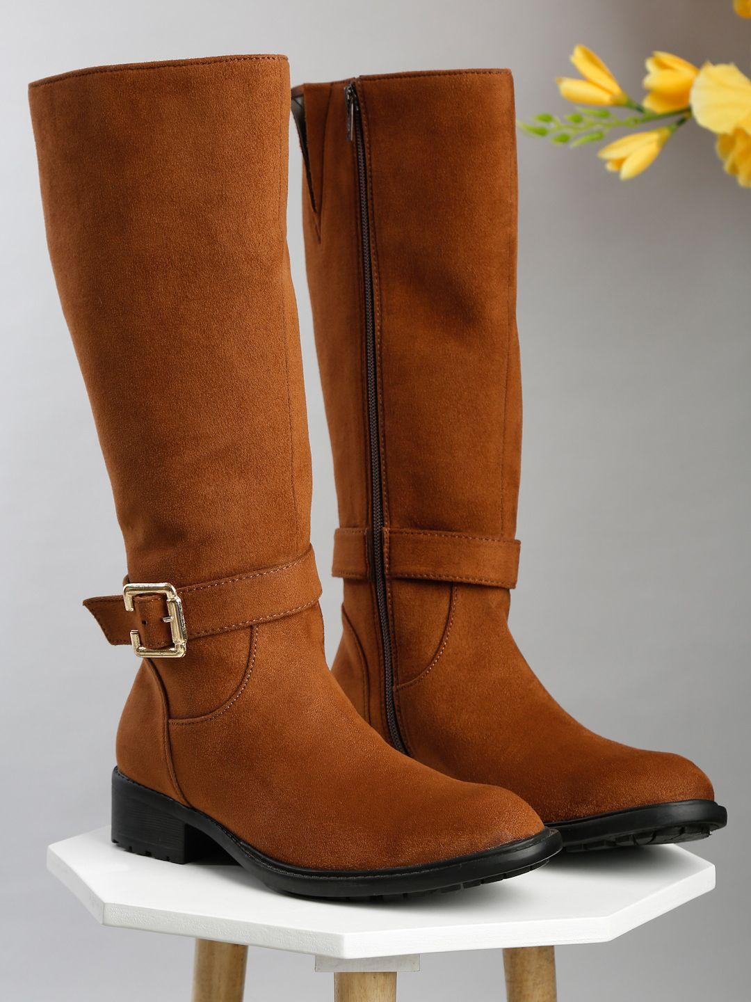 flat n heels women high-top heeled boots