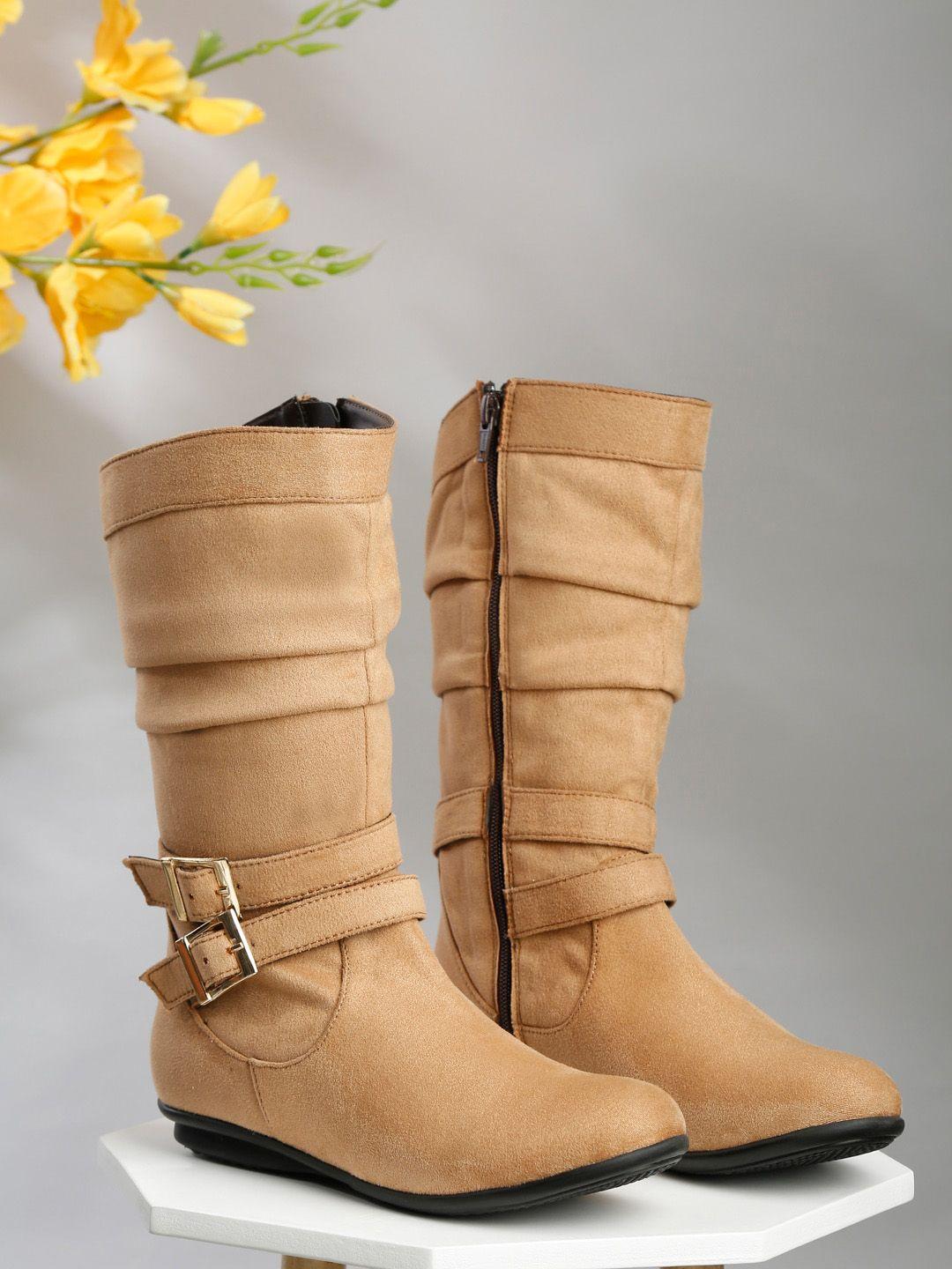 flat n heels women high-top zip-up boots