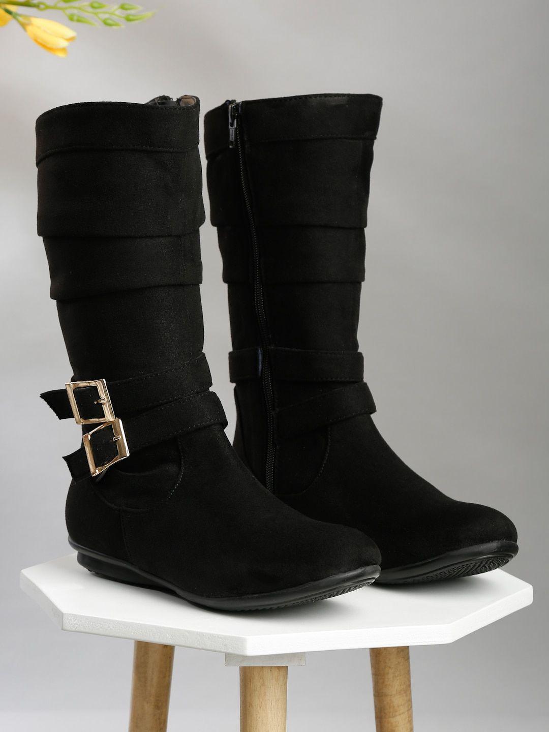 flat n heels women suede high-top zipper boots