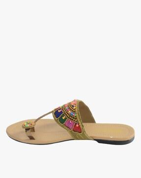 flat sandals with embroidery