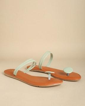 flat sandals with paduka design