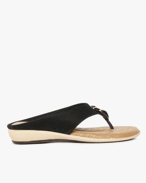 flat sandals with perforated footbed