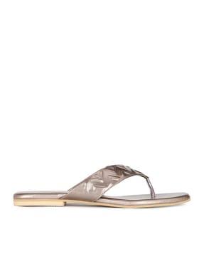 flat sandals with pu upper