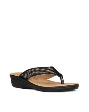 flat sandals with pu upper