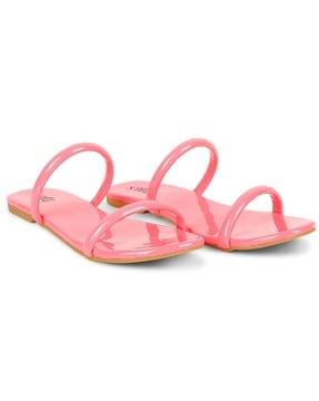 flat sandals with rubber upper