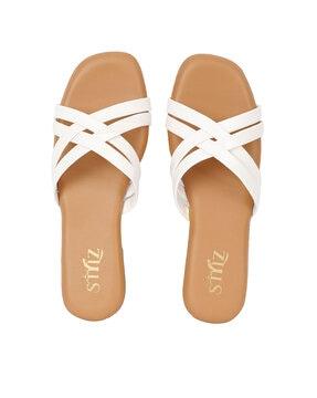 flat sandals with suede upper