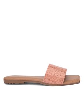 flat sandals with synthetic upper