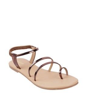 flat sandals with synthetic upper