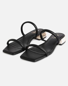 flat sandals with synthetic upper