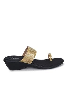 flat sandals with synthetic upper