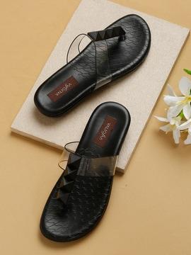 flat sandals with synthetic upper