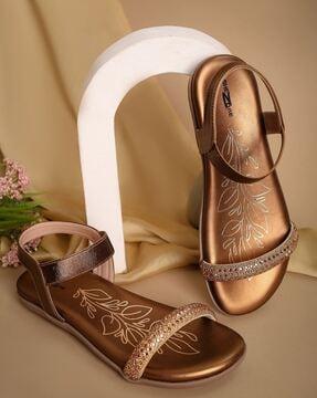 flat sandals with synthetic upper