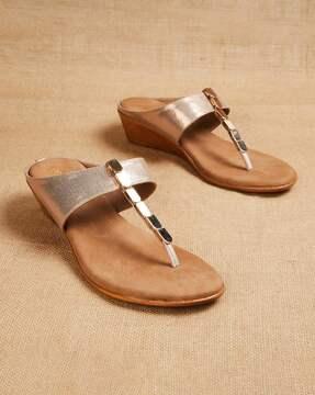 flat sandals with synthetic upper
