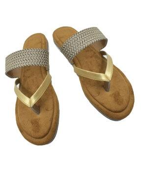 flat sandals with synthetic upper