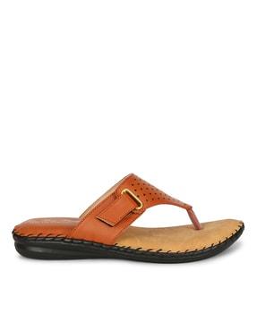 flat sandals with velcro-fastening