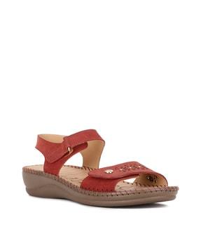 flat sling-back sandals with perforation