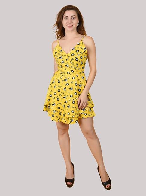 flawless yellow printed playsuit