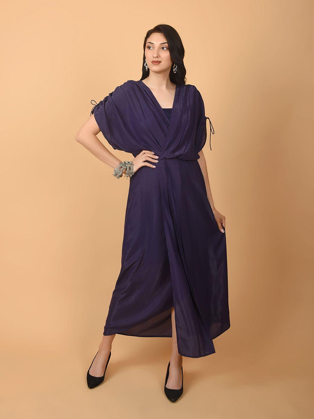 flawless layered extended sleeves georgette maxi dress