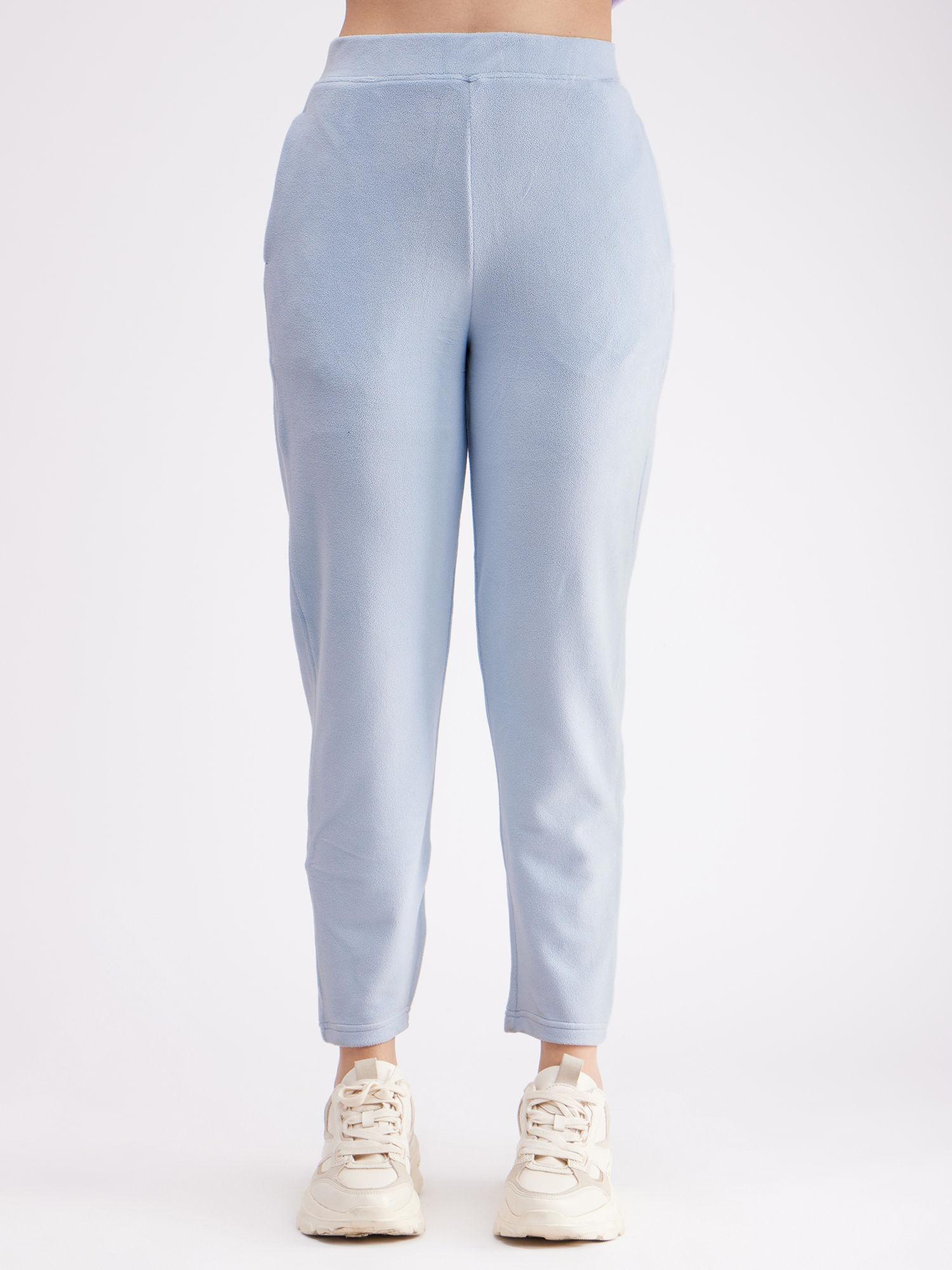 fleece trackpants - light blue