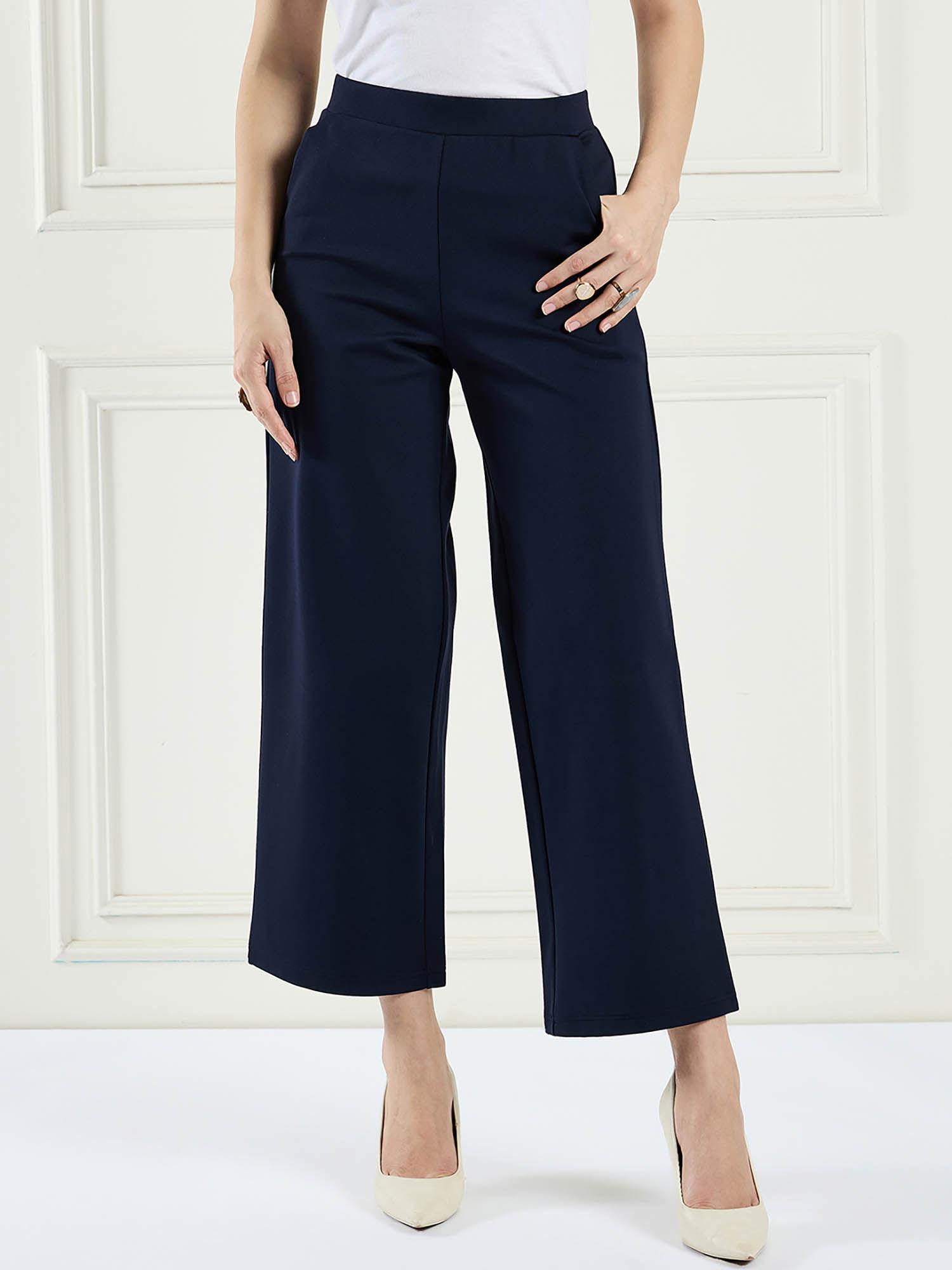 flex fit wide leg blue pant