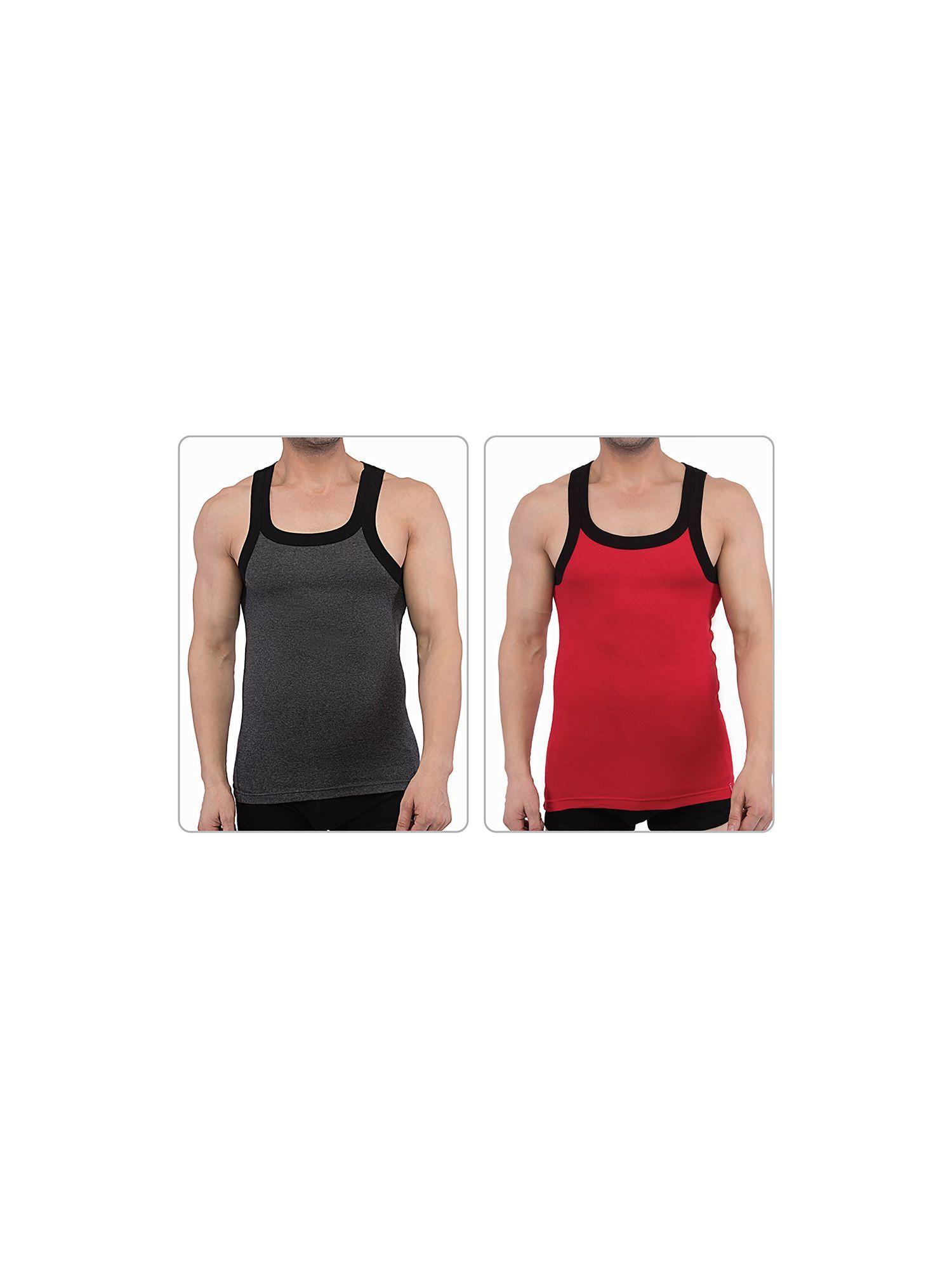 flex mens cotton vest- assorted colors (pack of 2)