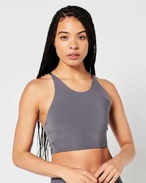 flex open back crop top