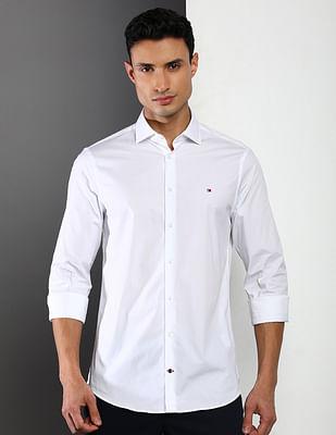 flex poplin solid casual shirt