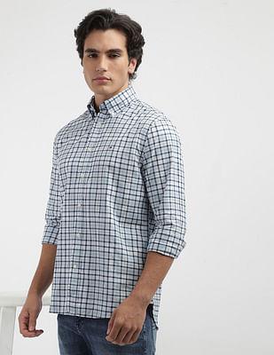 flex poplin tartan checked shirt