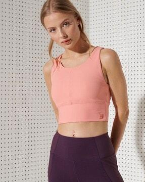 flex ribbed cropped tank top