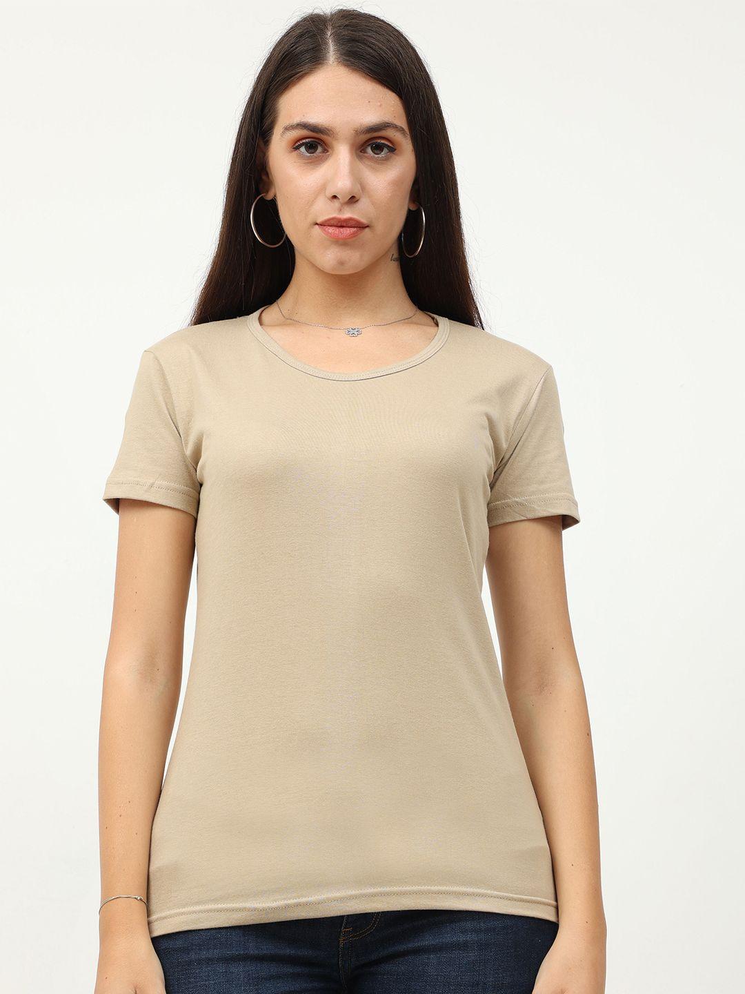 fleximaa women beige t-shirt